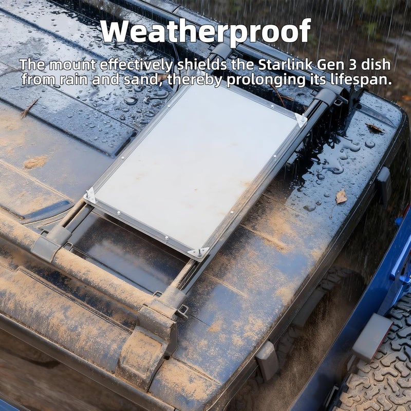 DAIERTEK Starlink Performance (Gen3) Roof Rack Mount, Starlink FHP Protective Cover, Heat-Resistant, Waterproof, Easy Screw Installation, for Car Roof, RV, Truck, Trailer - Image 2